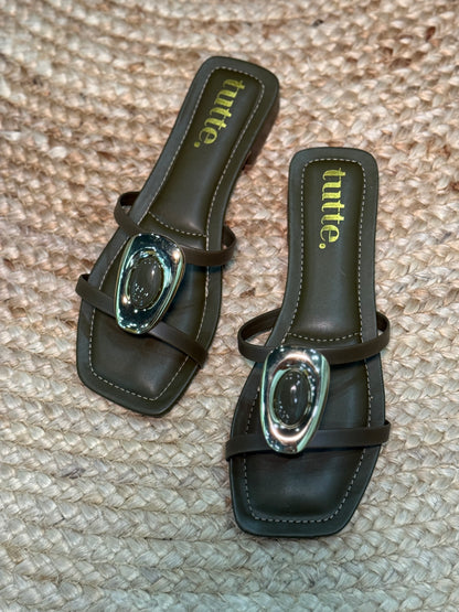 Rasteira Núbia - Verde