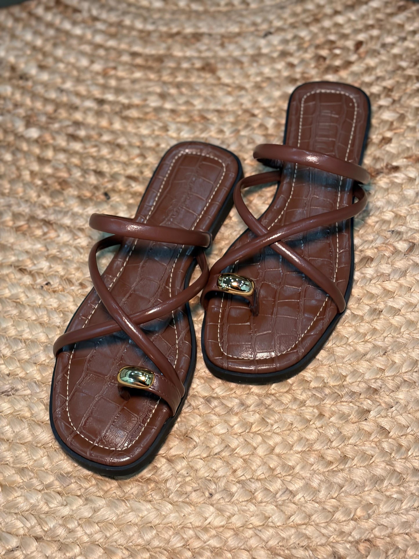 Rasteira Laura 2 em 1 - Marrom Terra