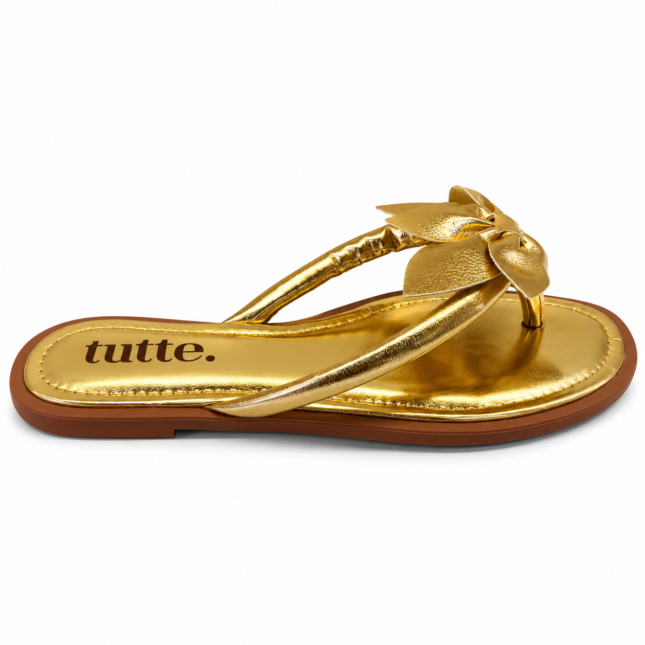 Rasteira Flora - Ouro